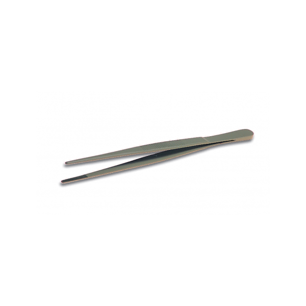 Pinzetta in acciaio inox teflonata punte dritte arrotondate mm. 140