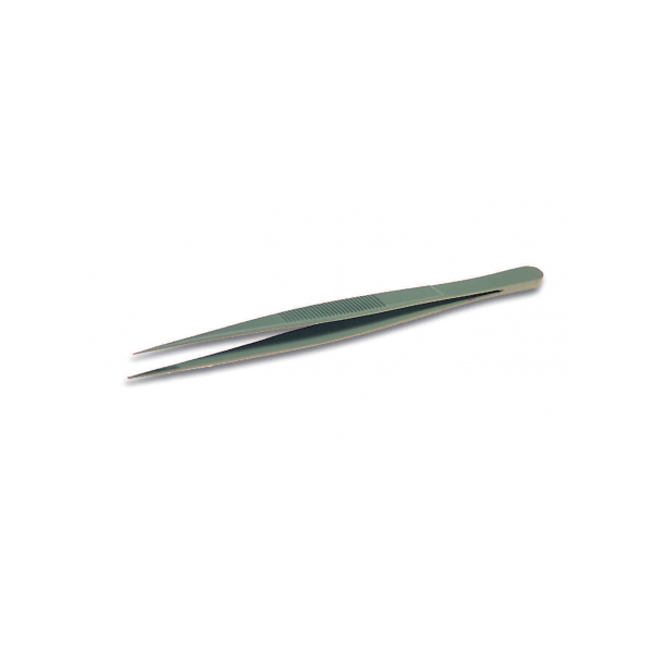 Pinzetta in acciaio inox teflonata punte dritte sottili mm. 140