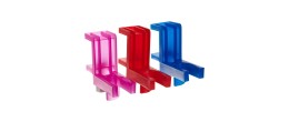 Portamicropipette ad un posto in plastica blu con morsetto