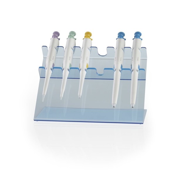 Portamicropipette a 6 posti in acrilico blu