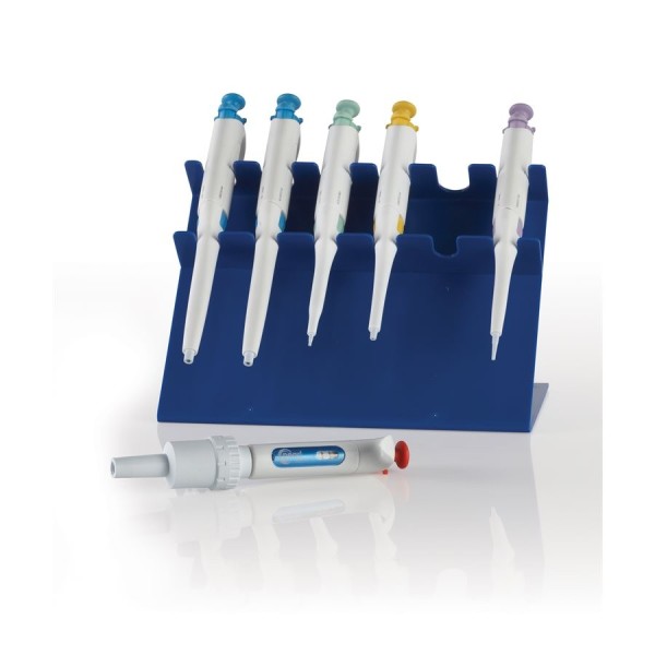 Portamicropipette a 6 posti in ABS blu