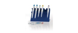 Portamicropipette a 6 posti in ABS blu