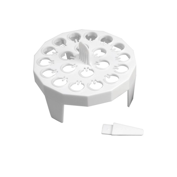 Portaprovette galleggiante rotondo in PP colore bianco 20 posti per microprovette da 1,5 / 2,0 ml. - confezione da 4 Portaprovette galleggiante rotondo in PP colore bianco 20 posti per microprovette da 1,5 / 2,0 ml. - confezione da 4