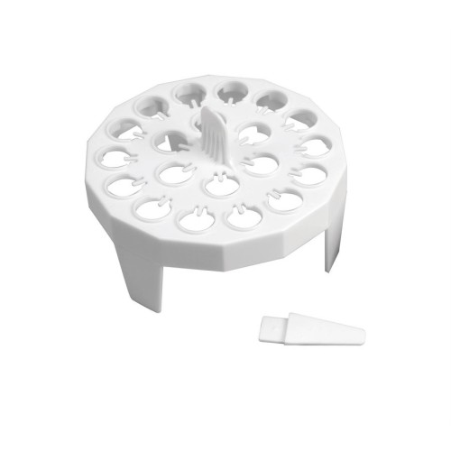 Portaprovette galleggiante rotondo in PP colore bianco 20 posti per microprovette da 1,5 / 2,0 ml. - confezione da 4