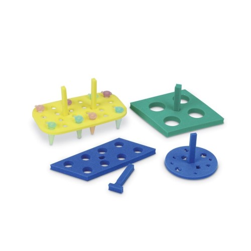 Portaprovette galleggiante in PE colore blu 8 posti per provette da 15 ml. - confezione da 5