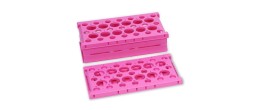 Portaprovette in PP apri / chiudi - rosa per provette da 15 e 50 ml. - conf. da 2