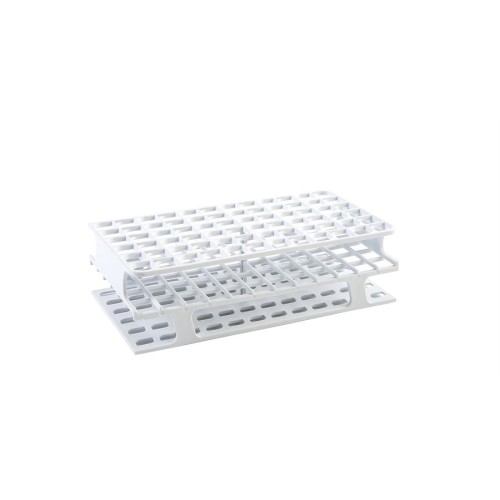 Portaprovette OneRack in POM rinforzato in fibra di vetro bianco 72 posti per provette da 5 a 10 ml. - confezione da 8