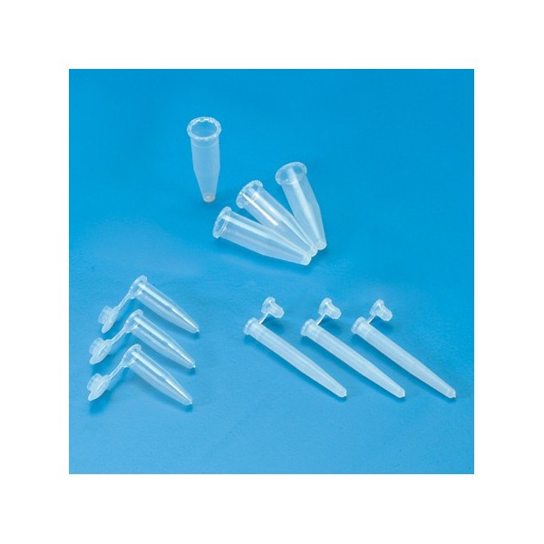 Microprovette in PP bianco con tappo ml. 0,5 confezione da 1000 tipo Beckman