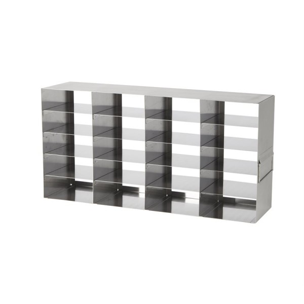 Supporto in acciaio per 20 scatole criogeniche da 75 mm. di altezza Supporto in acciaio per 20 scatole criogeniche da 75 mm. di altezza