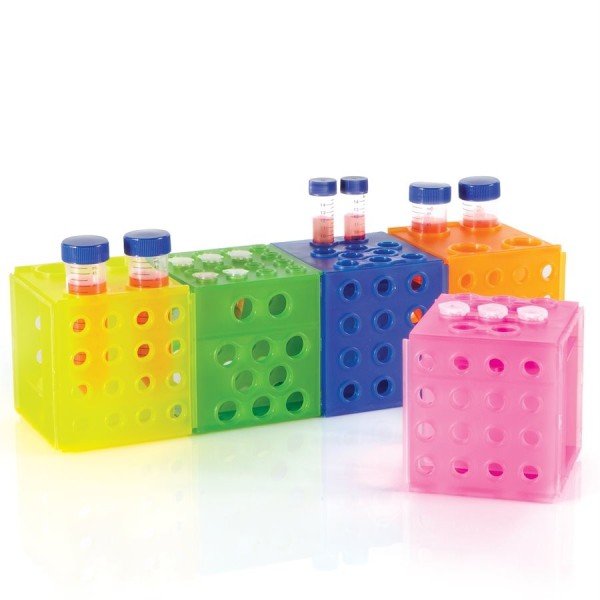 Portaprovette CUBE in PP multitubo per provette da 1,5 a 50 ml. - confezione da 5