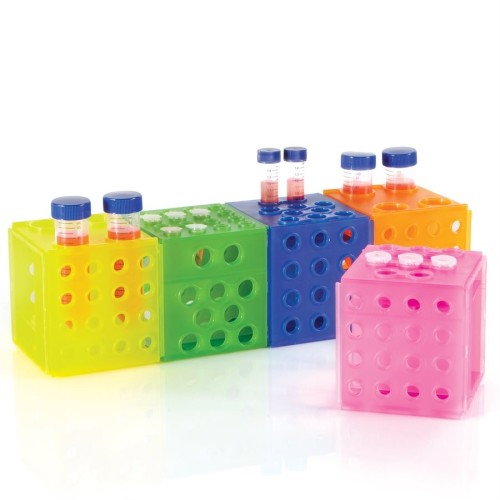 Portaprovette CUBE in PP multitubo per provette da 1,5 a 50 ml. - confezione da 5