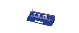Portaprovette ad incastro in PP blu 20 posti per microprovette da 1,5 - 2,0 ml.