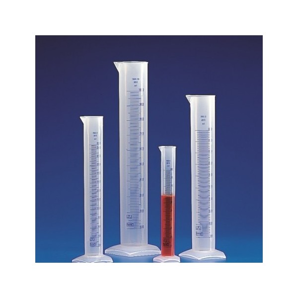 Cilindro graduato blu forma alta classe B in Polipropilene ml. 500