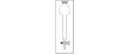 Colonna per cromatografia "FLASH" 20 x 450 mm. serbatoio 100 ml. rubinetto in PTFE cono superiore GS 35/20