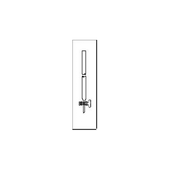 Colonna per cromatografia in vetro borosilicato dimensioni utili 20 x 100 mm. rubinetto maschio vetro