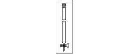Colonna per cromatografia in vetro borosilicato dimensioni utili 10 x 200 mm. rubinetto maschio vetro e cono sup femmina 14/23