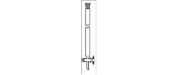 Colonna per cromatografia in vetro borosilicato dimensioni utili 10 x 100 mm. rubinetto maschio teflon e cono sup femmina 14/23