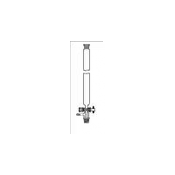 Colonna per cromatografia in vetro borosilicato dim. utili 40 x 800 mm. rubinetto teflon e coni 29/32 attacco vuoto