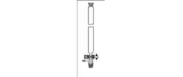 Colonna per cromatografia in vetro borosilicato dim. utili 40 x 800 mm. rubinetto teflon e coni 29/32 attacco vuoto