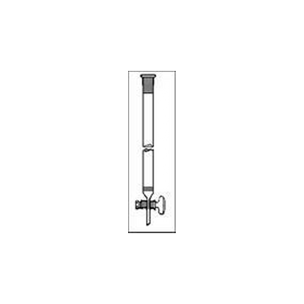 Colonna per cromatografia in vetro borosilicato setto poroso dimensioni utili 25 x 300 mm. rub. vetro e cono superiore 24/29
