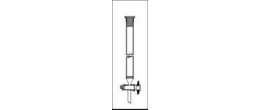 Colonna per cromatografia in vetro borosilicato setto poroso dimensioni utili 25 x 500 mm. rub. teflon e cono superiore 24/29