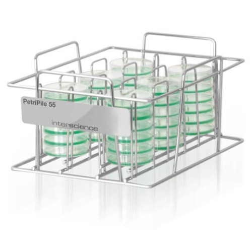 Rack PetriPile 55 per 36 scatole di petri da 55 mm.