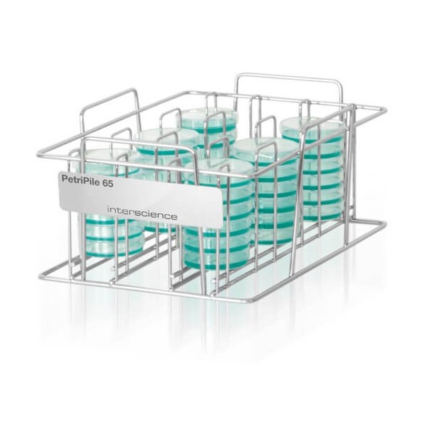 Rack PetriPile 65 per 36 scatole di petri da 65 mm. Rack PetriPile 65 per 36 scatole di petri da 65 mm.