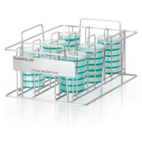 Rack PetriPile 65 per 36 scatole di petri da 65 mm.
