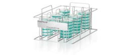 Rack PetriPile 65 per 36 scatole di petri da 65 mm.