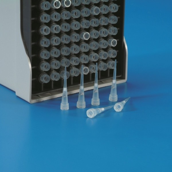 Puntali Kartell 0,5 - 10 ul. con filtro in rack confezione da 96