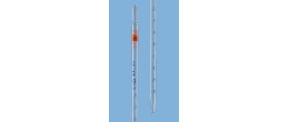 Pipetta in vetro graduata tipo 1 - ml. 25 divisione 1/10 in classe AS - estremità superiore per tampone di cotone