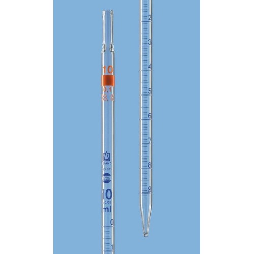 Pipetta in vetro graduata tipo 3 - ml. 1 divisione 1/10 in classe AS