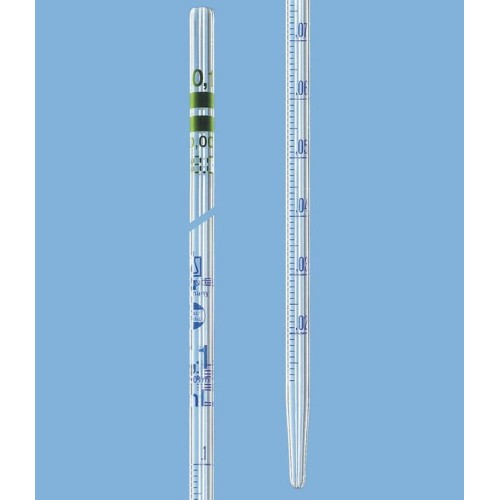 Pipetta in vetro graduata calibrata a contenere - ml. 0,1 divisione 1/1000 in classe A